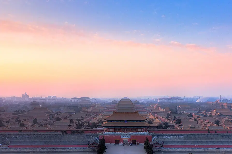The Forbidden City Corner Tower at sunset